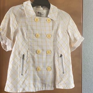 Yellow Double-breasted Top by Tulle NWT